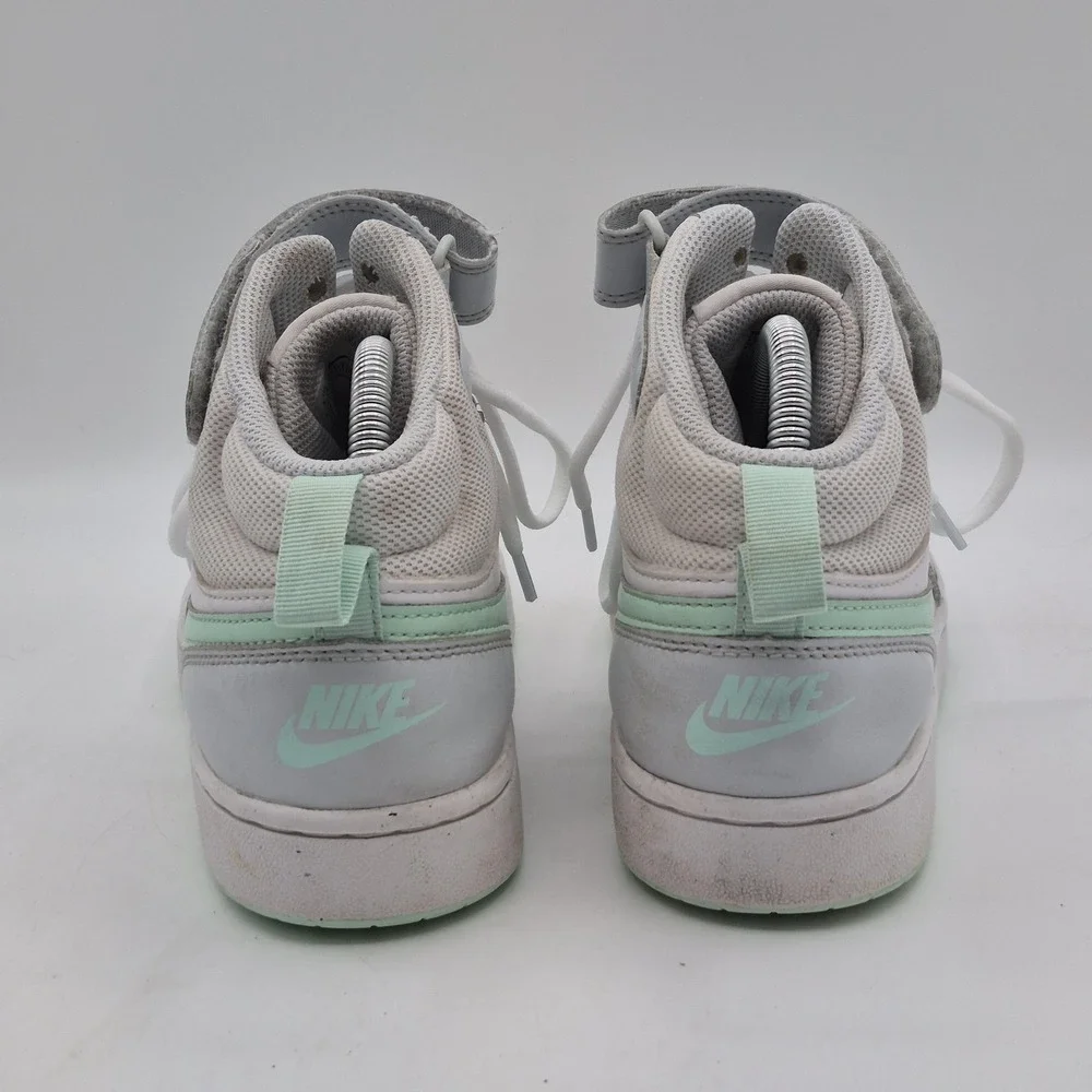Nike High Top Shoes Youth Size‎ 6.5Y White Gray Mint Strap Basketball CD7782-011